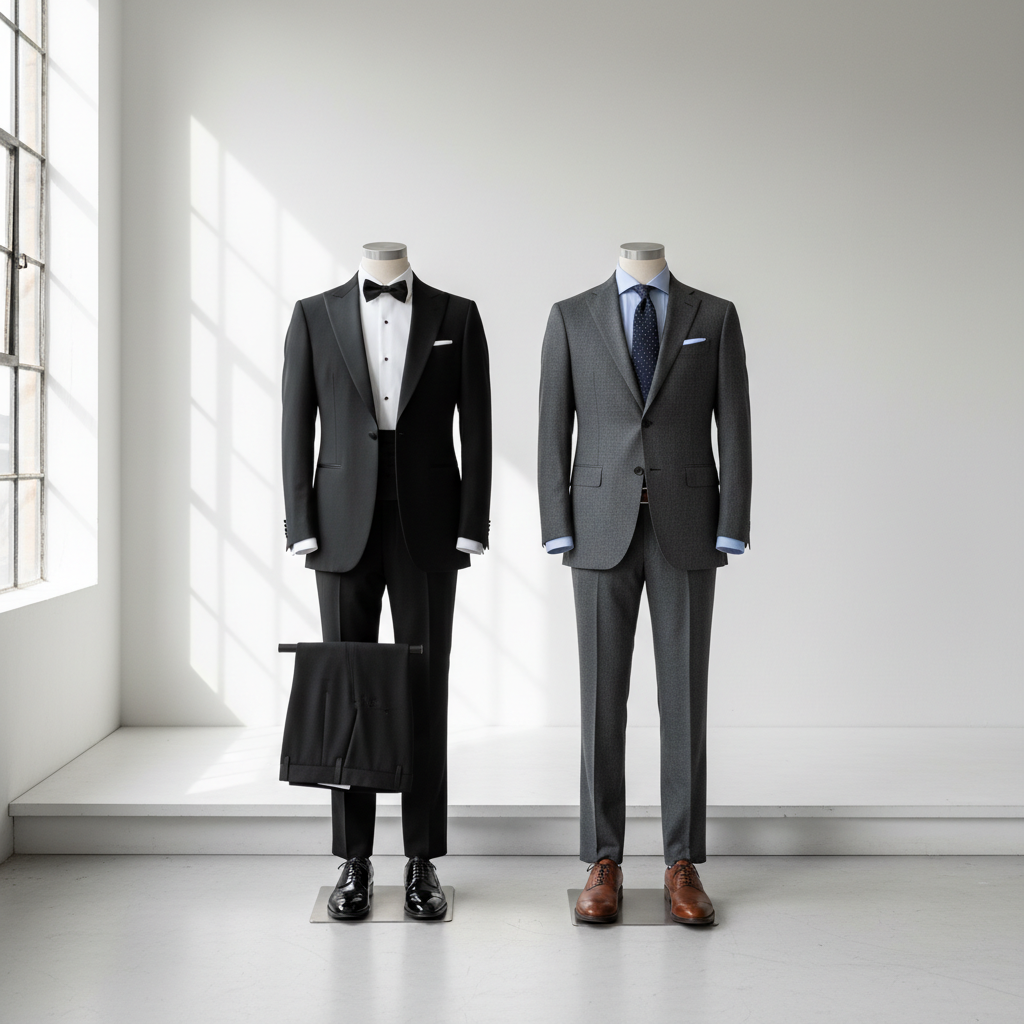 Pagrindiniai skirtumai tarp smokingo ir kostiumo