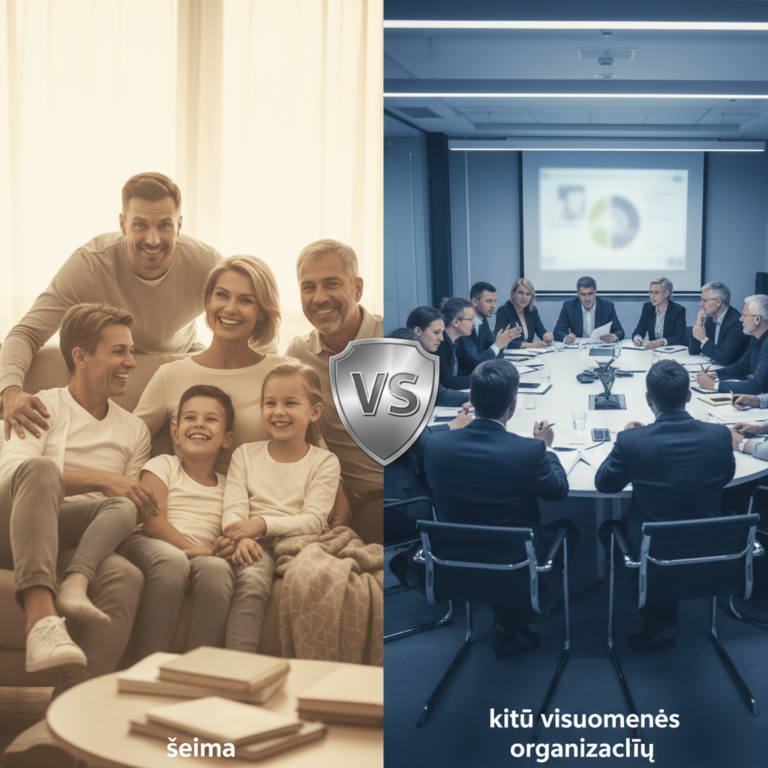 Kuo skiriasi šeima nuo kitų visuomenės organizacijų?