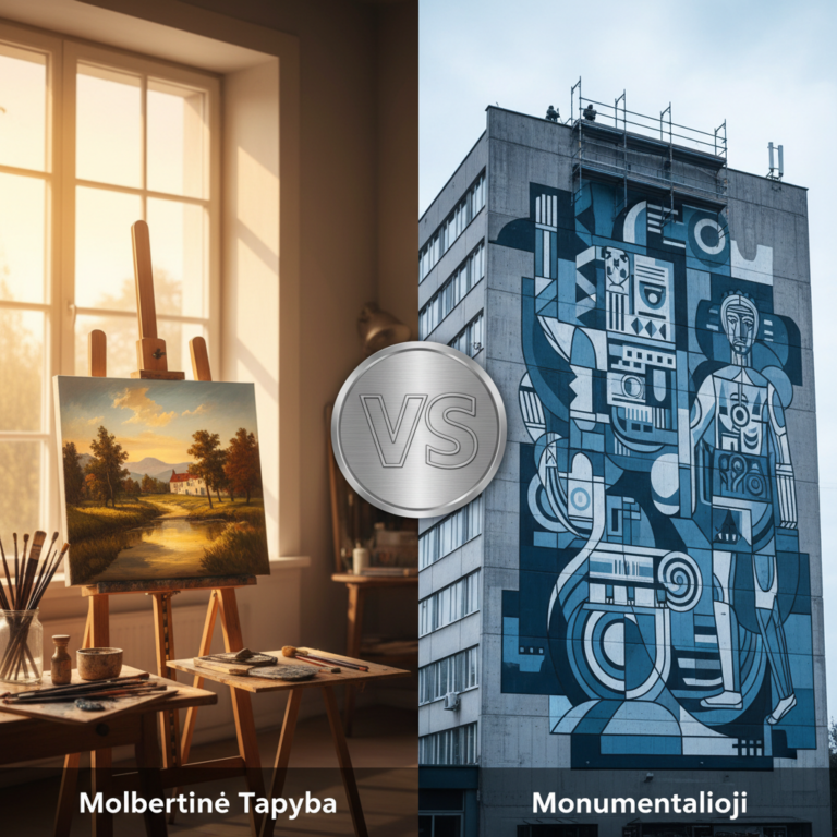 Molbertinė Tapyba vs. Monumentalioji: Esminiai Skirtumai