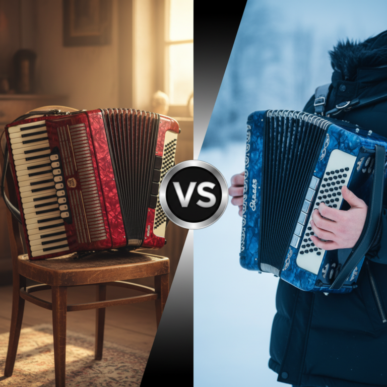 Kuo skiriasi akordeonas nuo armonikos?