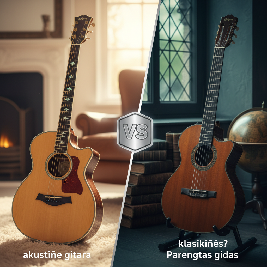 Kuo skiriasi akustinė gitara nuo klasikinės? Parengtas gidas