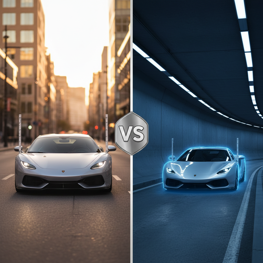 Kuo skiriasi automobilio plotis nuo dinaminio gabarito?