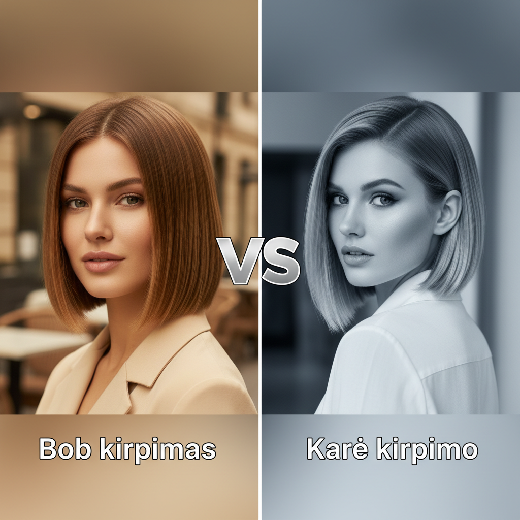 Kuo skiriasi Bob kirpimas nuo Karė kirpimo?