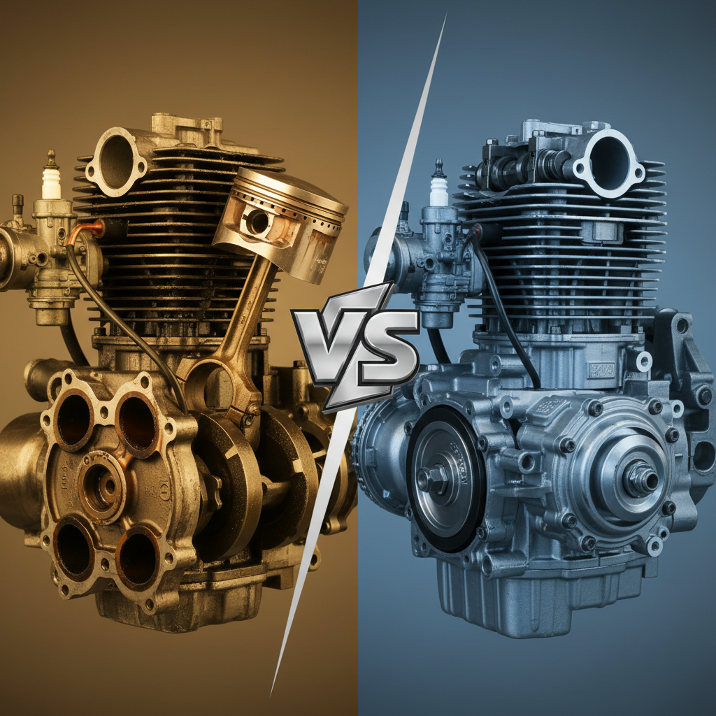 Kuo skiriasi dvitaktis variklis nuo keturtakčio?