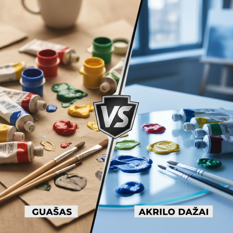 Kuo skiriasi guašas nuo akrilo? Dažų pasaulio skirtumai