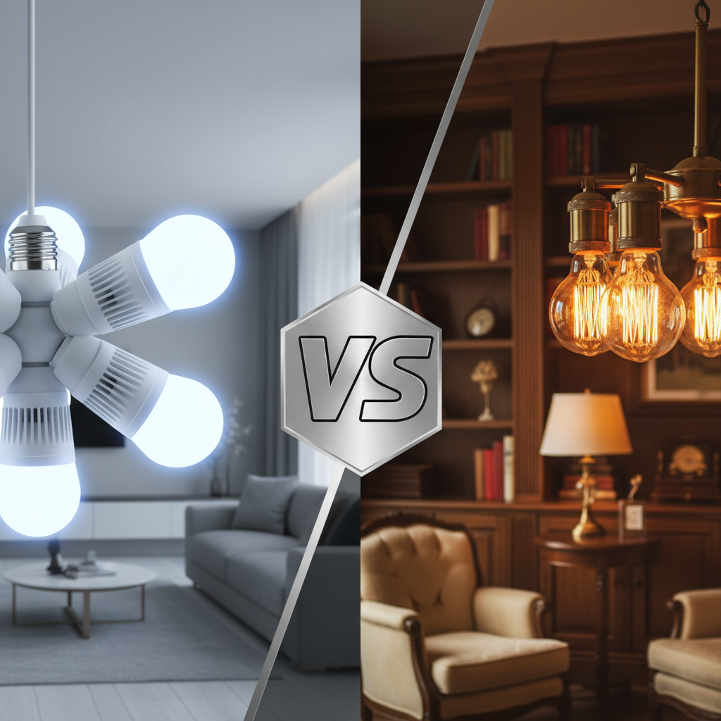 Kuo skiriasi LED lemputės nuo paprastų kaitrinių lempučių?