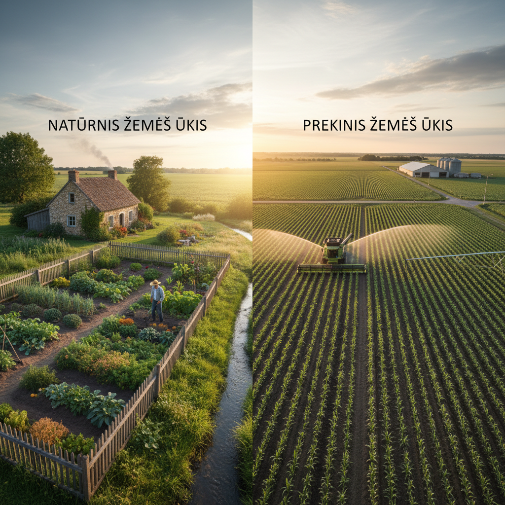 Kuo Skiriasi Natūrinis ir Prekinis Žemės Ūkis?
