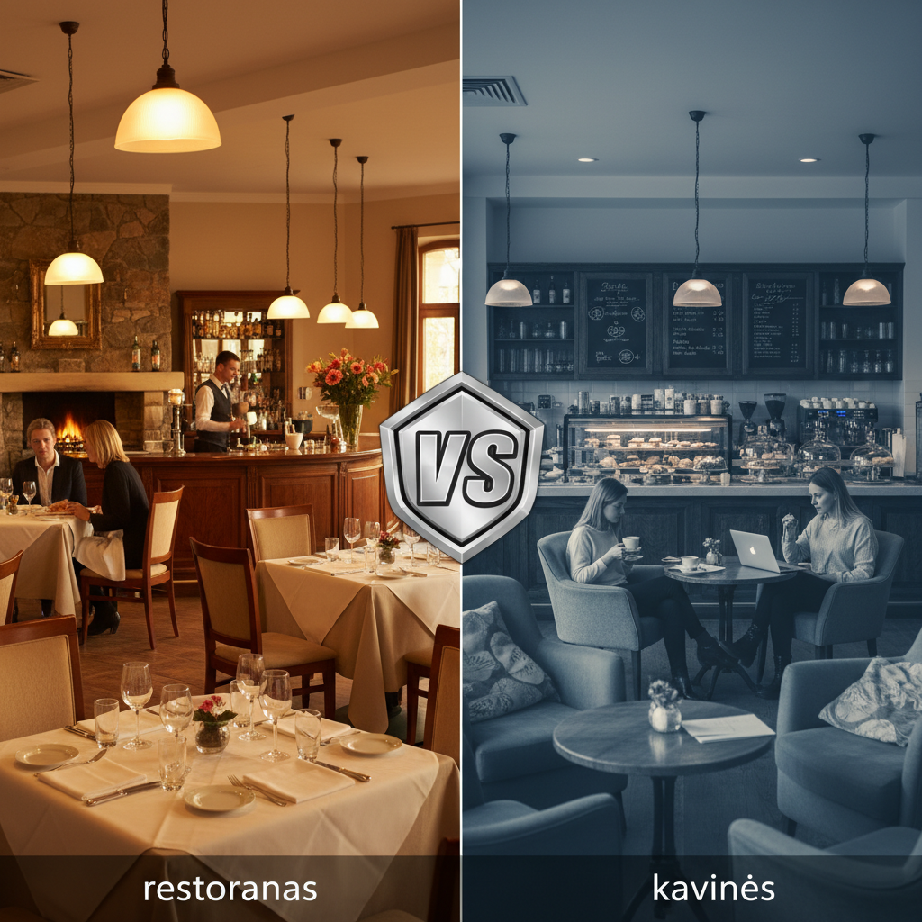 Kuo skiriasi restoranas nuo kavinės?