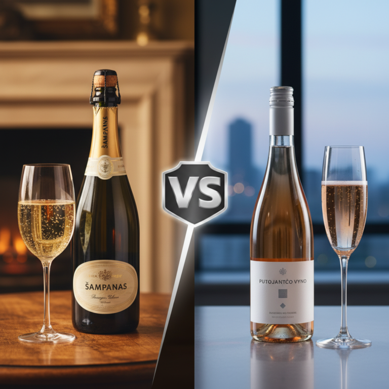 Kuo skiriasi Šampanas nuo Putojančio Vyno?