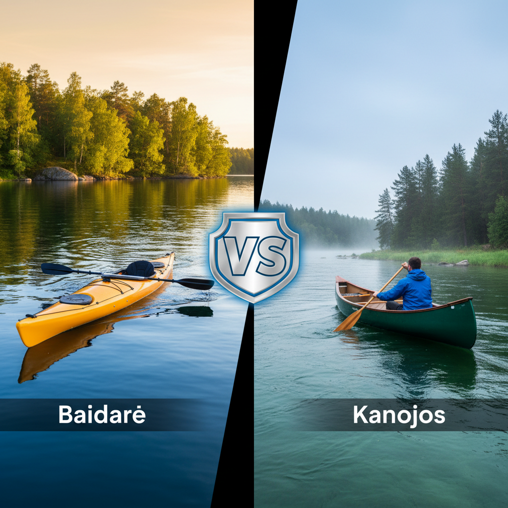 Kuo skiriasi Baidarė nuo Kanojos?