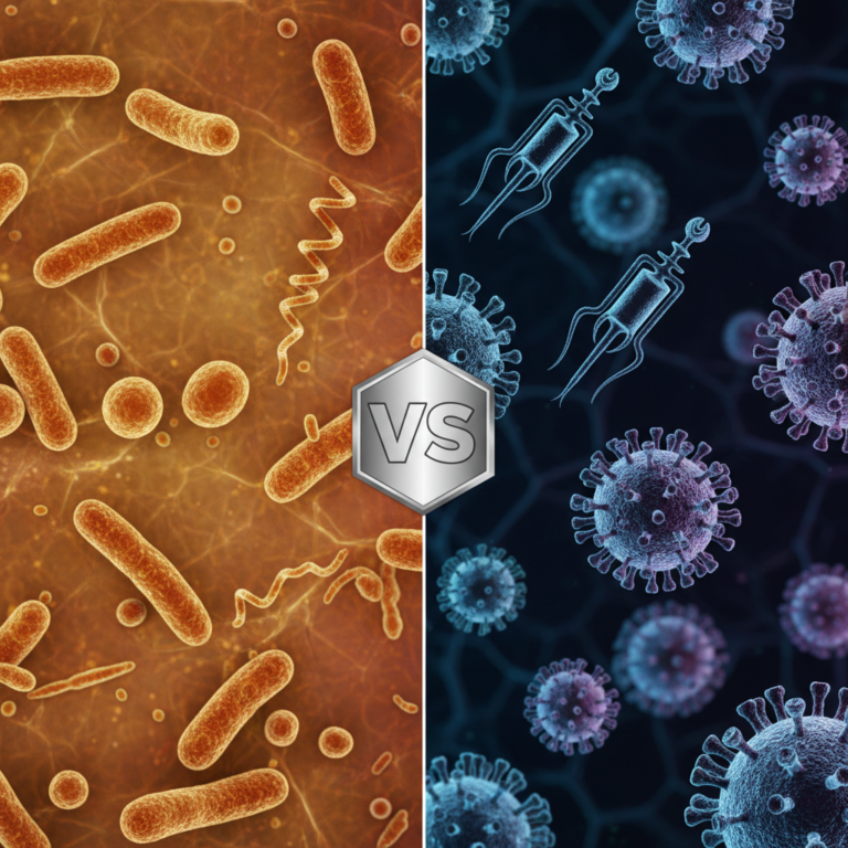 Kuo skiriasi bakterija nuo viruso?