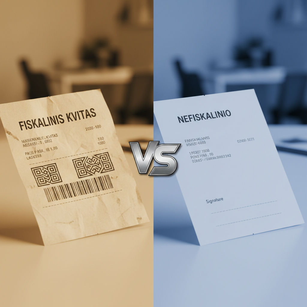 Kuo skiriasi fiskalinis kvitas nuo nefiskalinio?