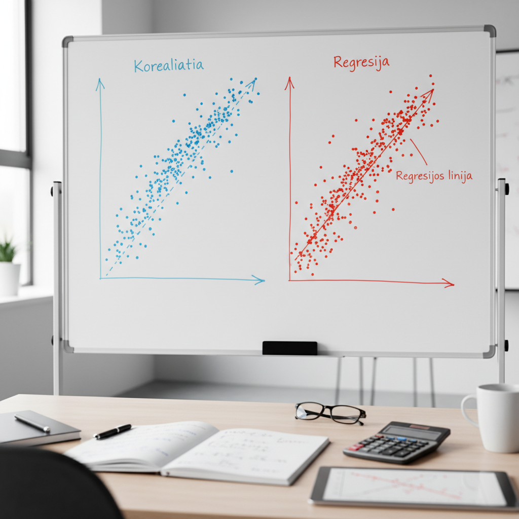 Kuo skiriasi koreliacija ir regresija? Gilus paaiškinimas