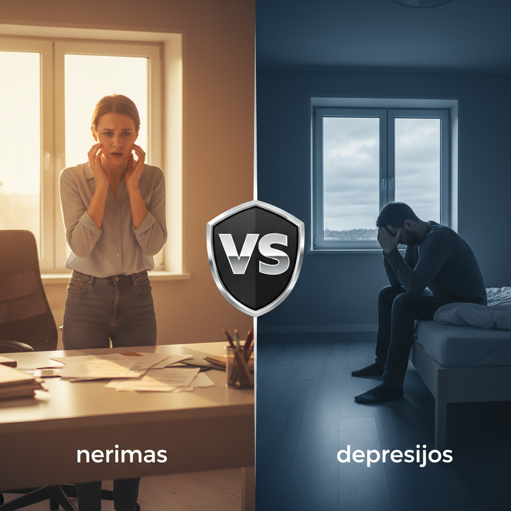 Kuo skiriasi nerimas nuo depresijos?