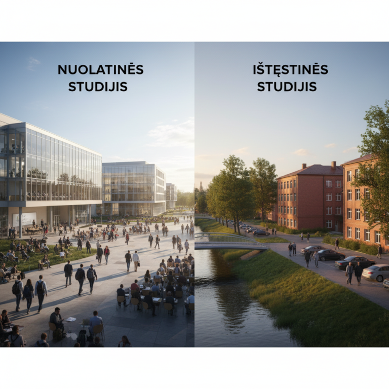 Kuo skiriasi nuolatinės ir ištęstinės studijos Lietuvoje?