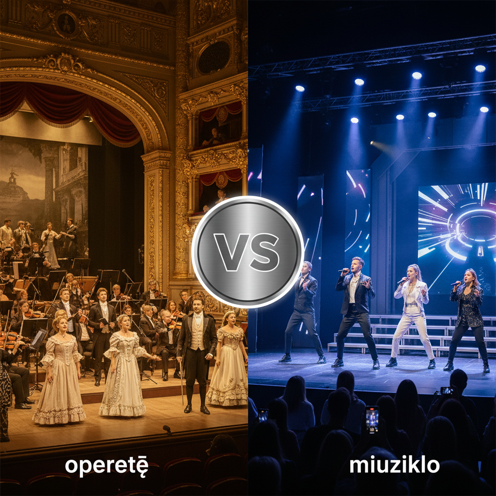 Kuo skiriasi operetė nuo miuziklo?
