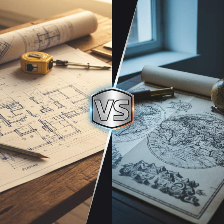 Kuo skiriasi planas nuo žemėlapio?