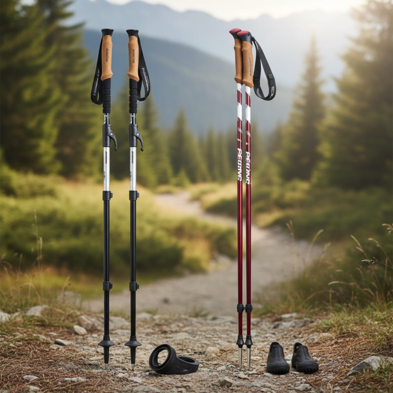 Kuo skiriasi trekingo ir šiaurietiško ėjimo lazdos?