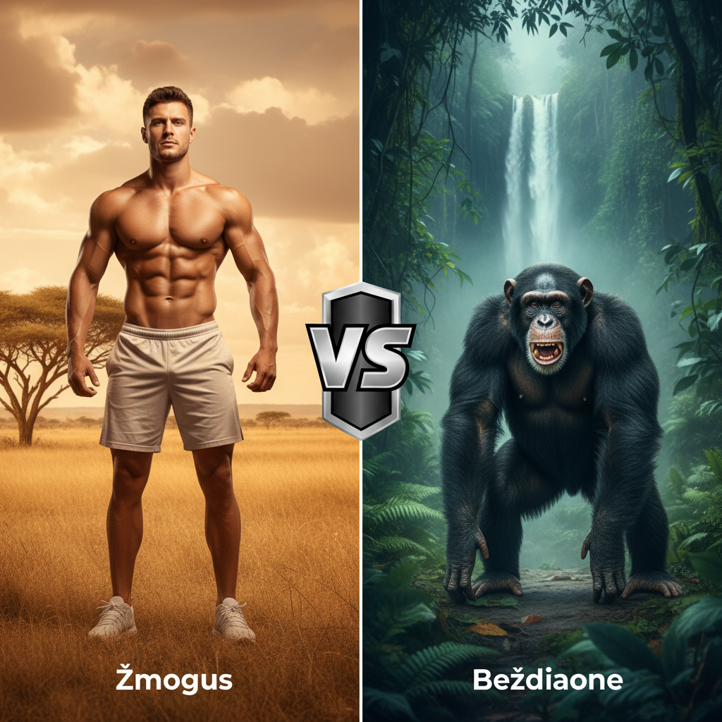 Žmogus vs Beždžionė: Išoriniai Skirtumai