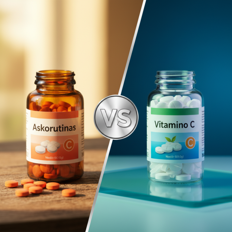 Kuo skiriasi Askorutinas nuo Vitamino C?