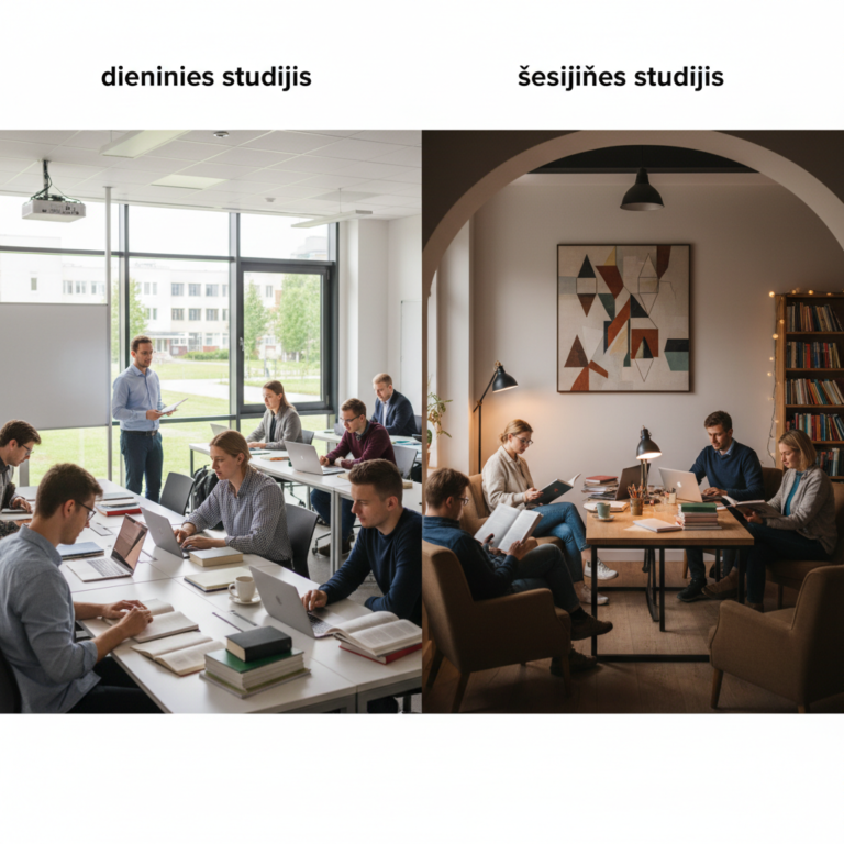 Kuo skiriasi dieninės ir sesijinės studijos?