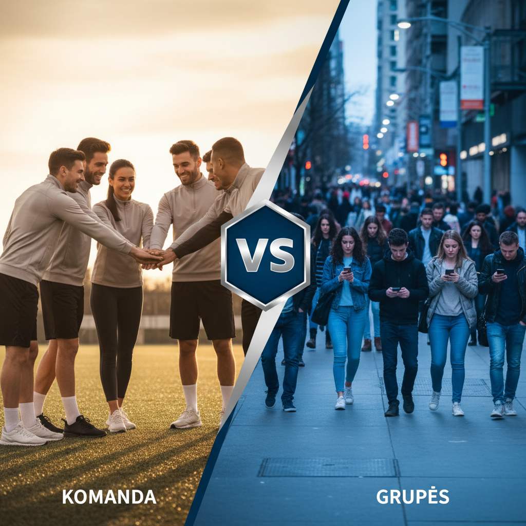 Kuo skiriasi komanda nuo grupės?