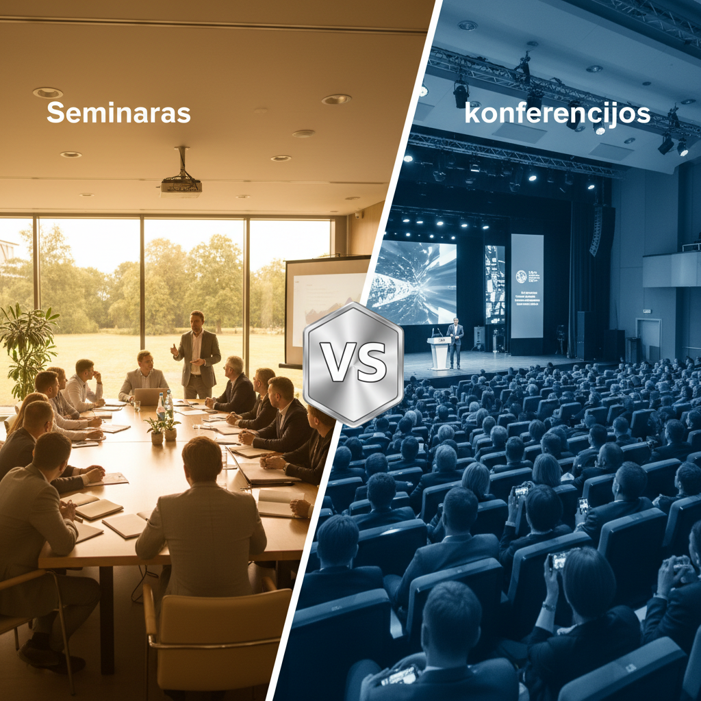 Kuo skiriasi seminaras nuo konferencijos?