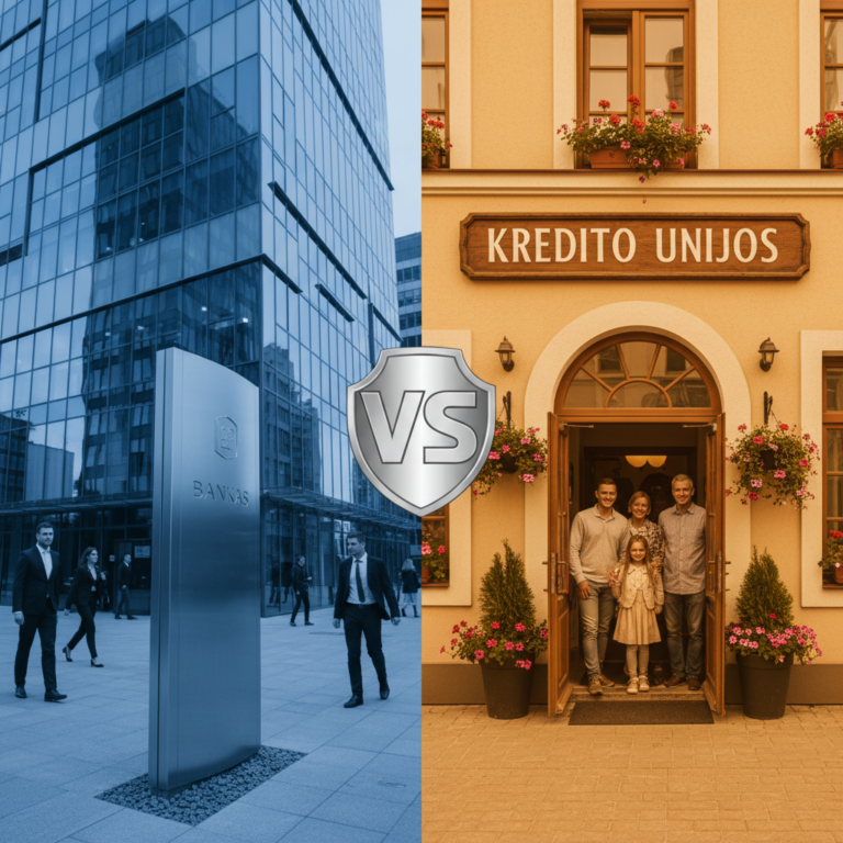 Kuo skiriasi bankas nuo kredito unijos?