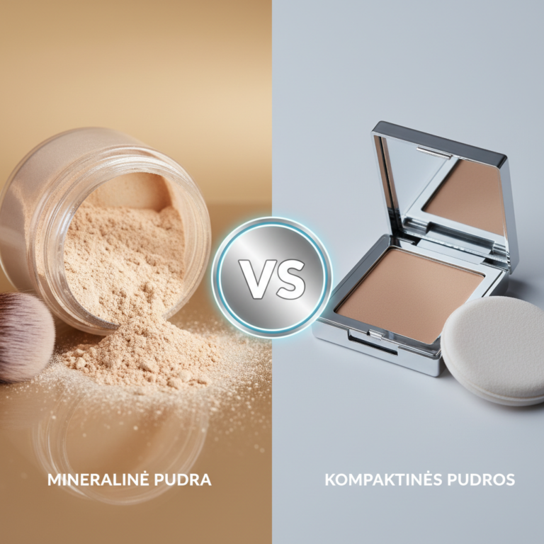 Kuo skiriasi Mineralinė pudra nuo Kompaktinės pudros?