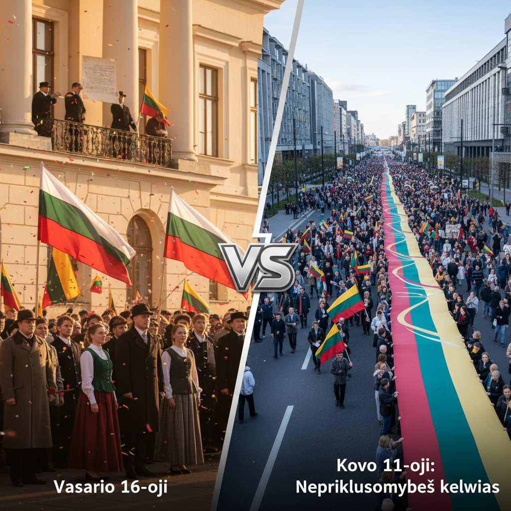 Vasario 16-oji vs. Kovo 11-oji: Nepriklausomybės kelias