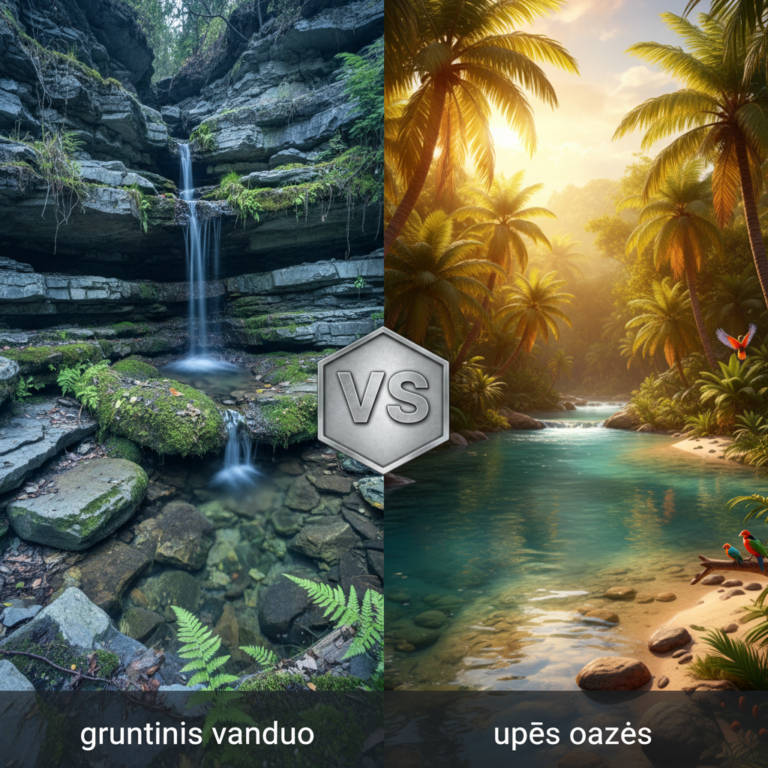 Kuo skiriasi gruntinis vanduo nuo upės oazės?