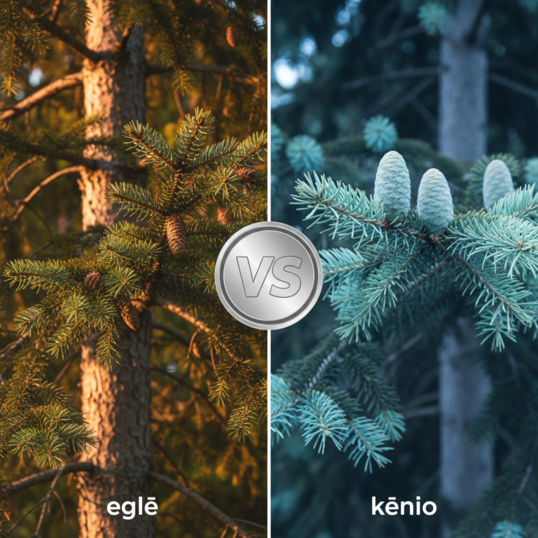 Kuo skiriasi eglė nuo kėnio?