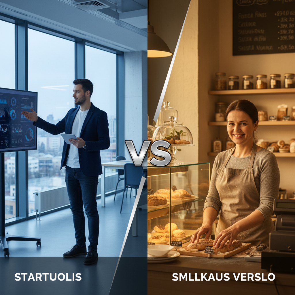 Kuo skiriasi startuolis nuo smulkaus verslo?