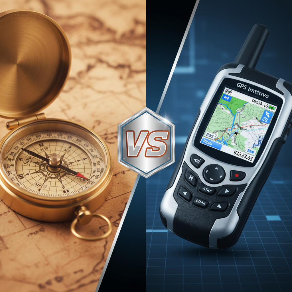 Kuo skiriasi magnetinis kompasas nuo GPS imtuvo?