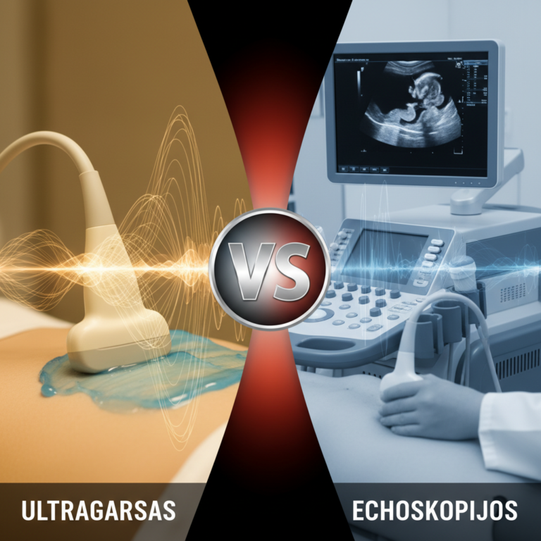 Kuo skiriasi ultragarsas nuo echoskopijos?
