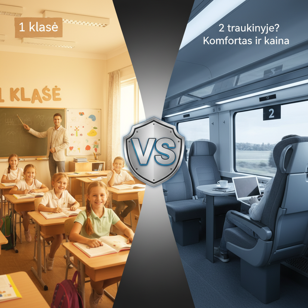 Kuo skiriasi 1 klasė nuo 2 traukinyje? Komfortas ir kaina